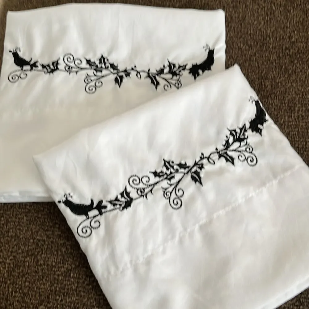 The Eclipse Collect Bright White Pillowcases with Custom Embroidery- Standard